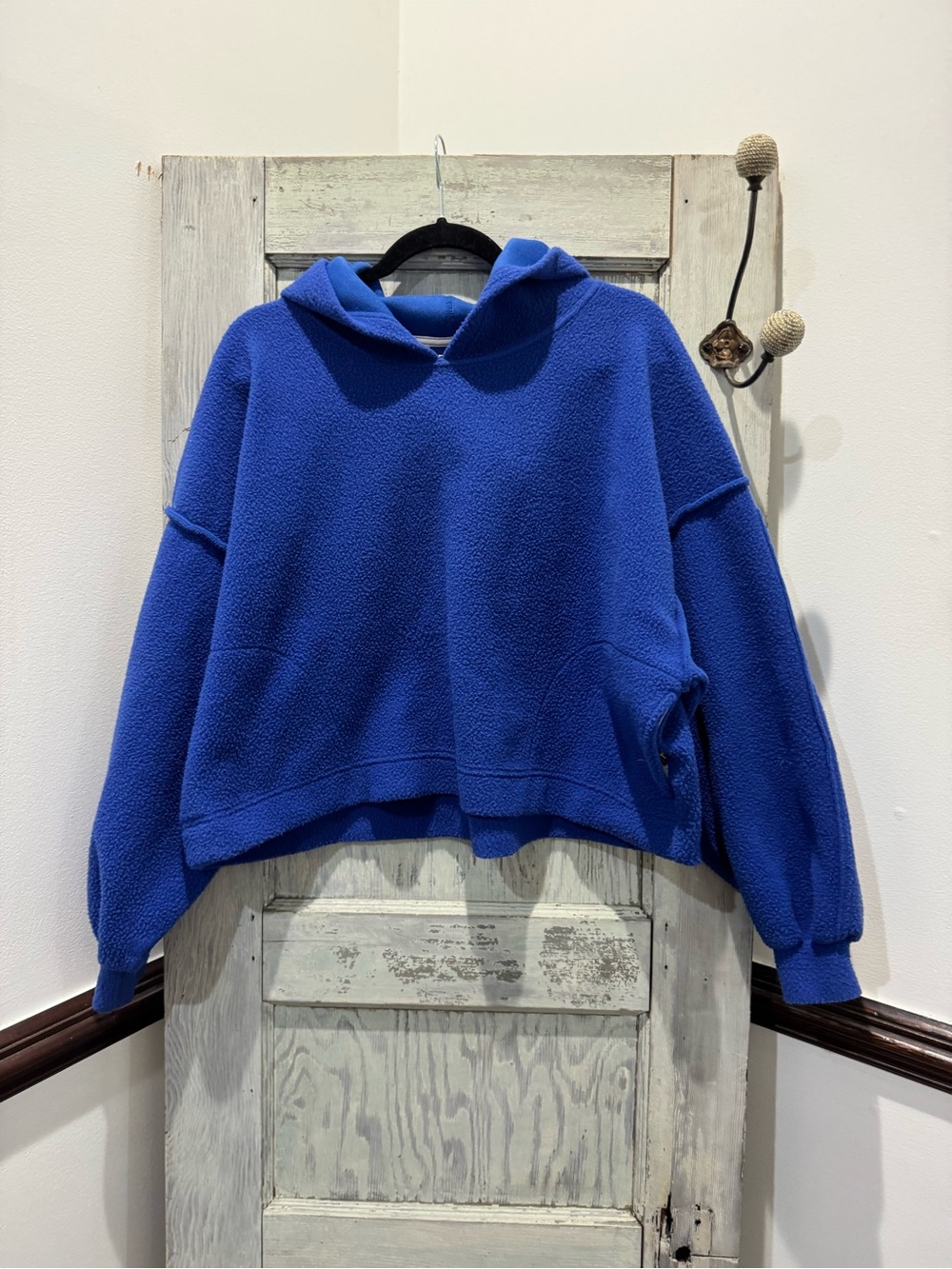 We The Free Royal Blue Fleece Hoodie cropped oversized fit XS-XL